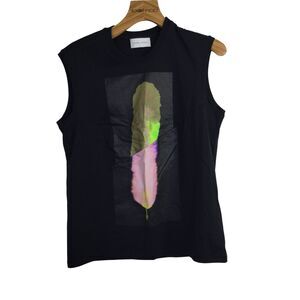 Christian Wijnants Women's Crew-Neck Tank Tee Sleeveless Stretch Black Size M